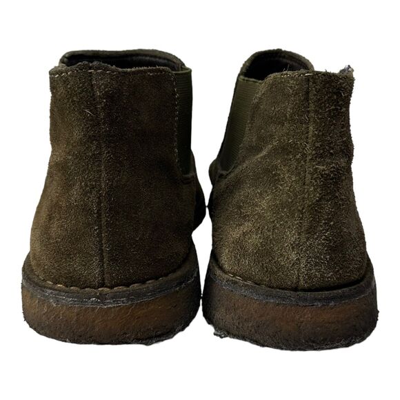 JOHNSTON MURPHY MENS SHOE 9.5 M BROWN SUEDE PULL ON BOOT BOOTIE STRETCH CHELSEA